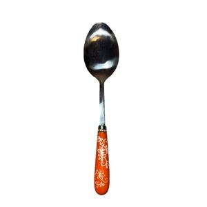 Temptations by Tara Old World Orange Floral Handled Cooking Spoon Utensil 12"